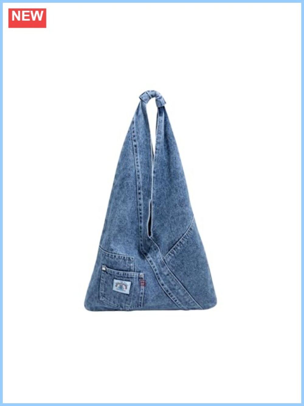 Denim Tote Bag Large Foldable Shoulder Bag Lightweight Y2k Purse for Travel